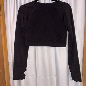 Halara Grey Long Sleeve Crop Top